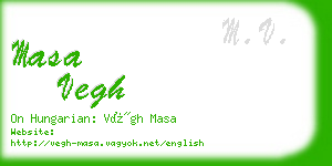 masa vegh business card